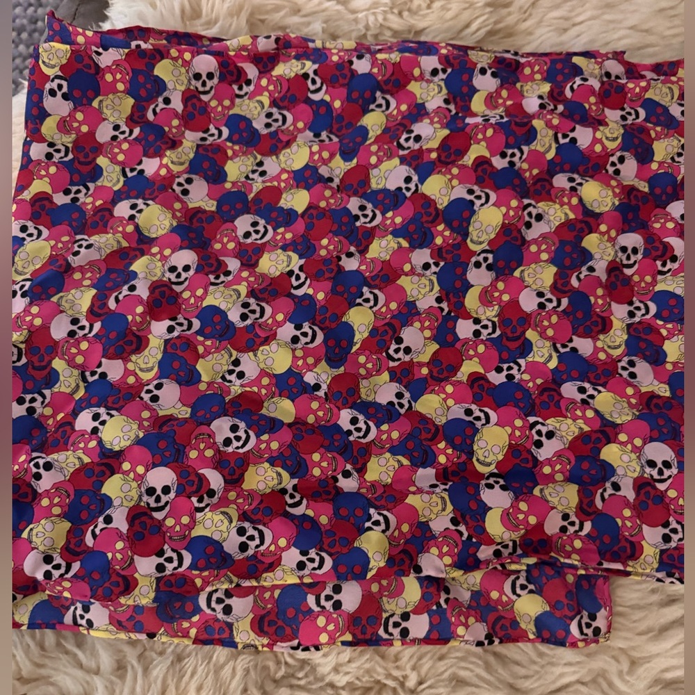 Silk designer long skull scarf